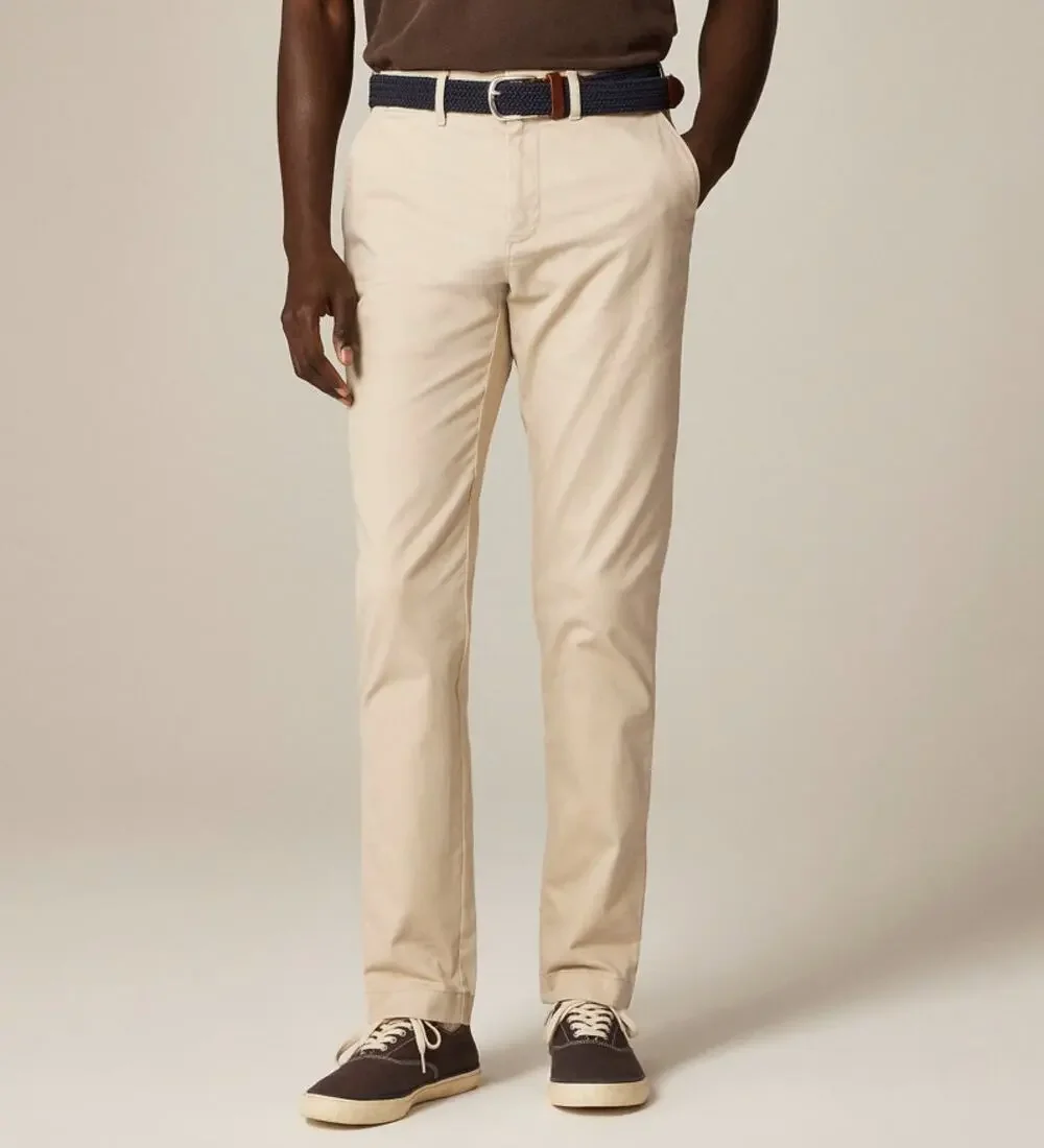 J.Crew 770 Straight-fit Stretch Chino Pants 33x32 Khaki Flat Front Twill Zip Fly